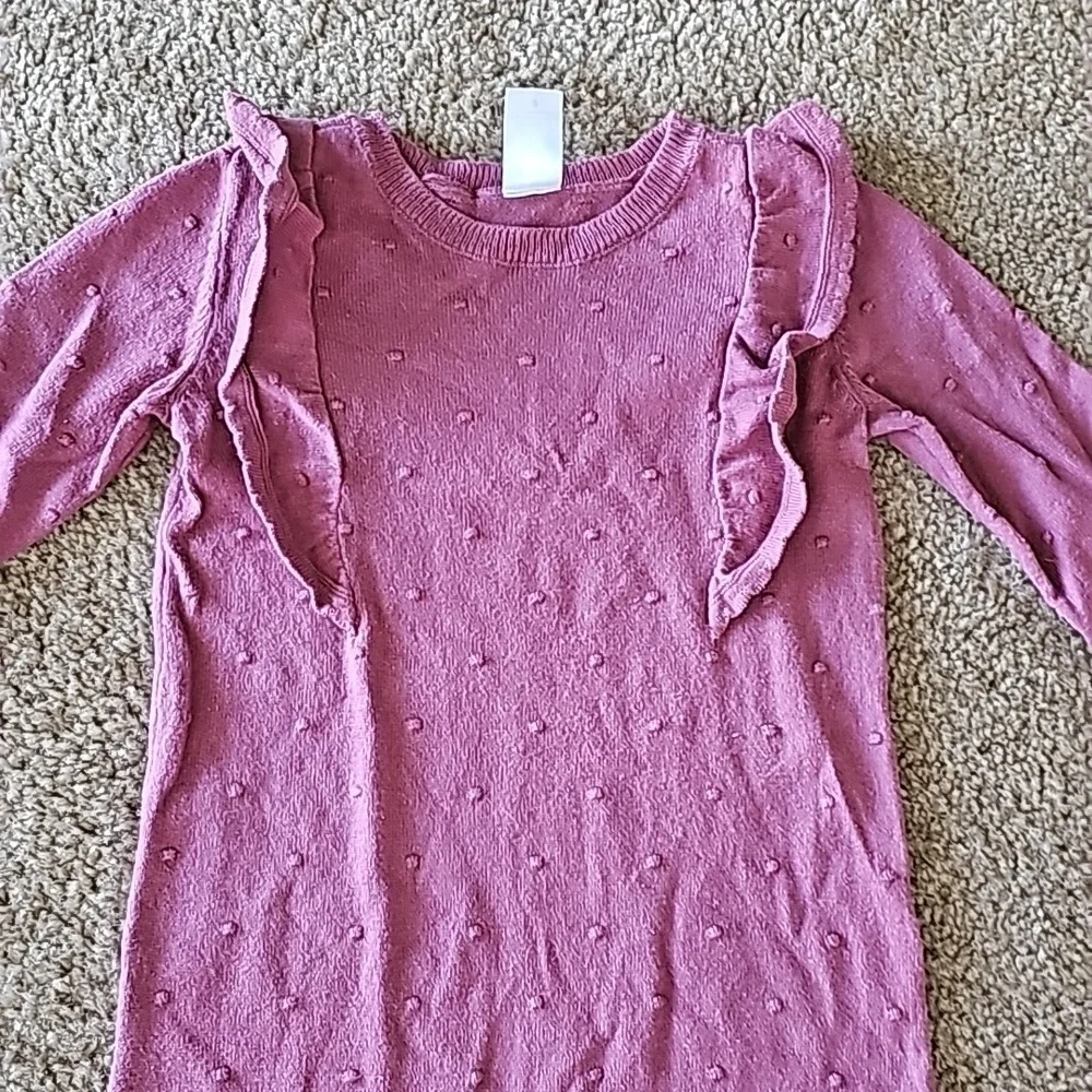 Carters Mauve Long Sleeve Ruffle Romper 24 Months